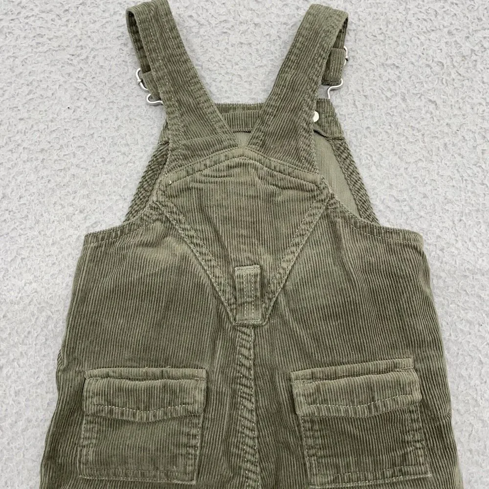 Old Navy Corduroy Bibs Baby 6/12 month Green Cargo Overalls Pockets Pants Unisex